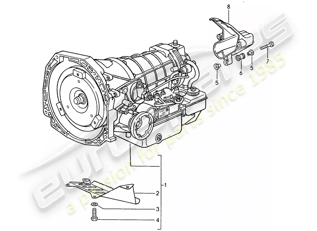 porsche 1994 (968) tiptronic - transmisión de reemplazo diagrama de piezas