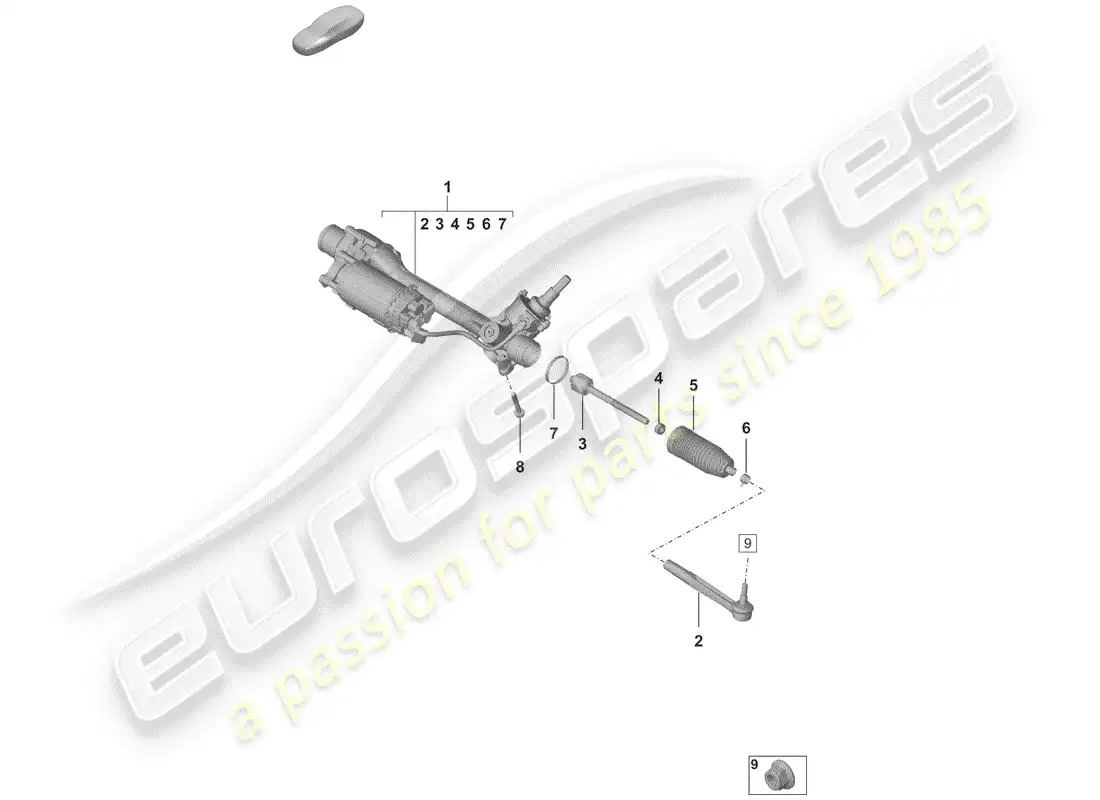 porsche 2019 (992-1) aparato de gobierno diagrama de piezas