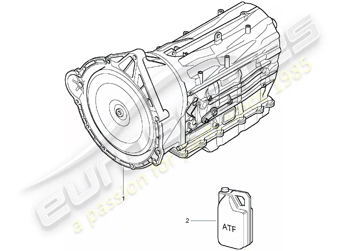 porsche 2005 (cayenne e1 9pa) 6-speed caja de cambios automática para diagrama de piezas