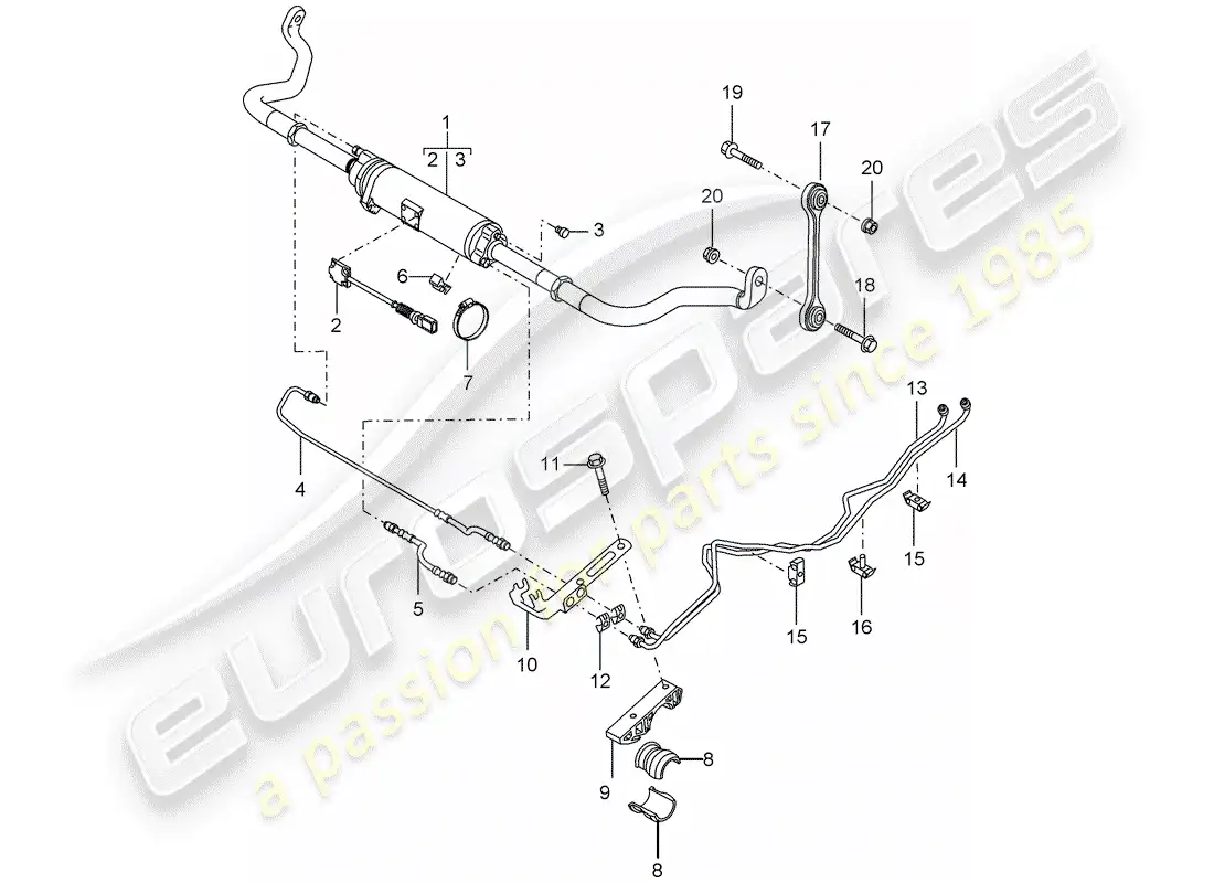 porsche 2004 (cayenne e1 9pa) estabilizador (desacoplable) diagrama de piezas