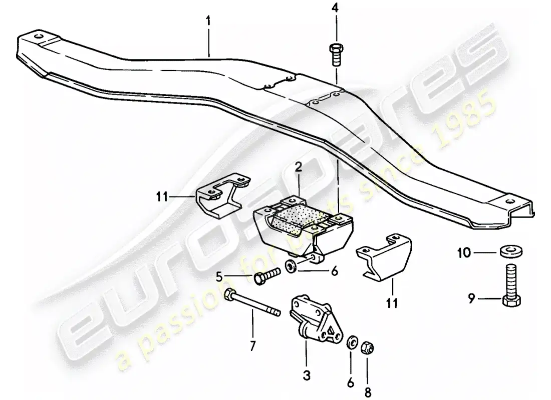 porsche 1986 (944) suspensión de la transmisión - caja de cambios manual diagrama de piezas
