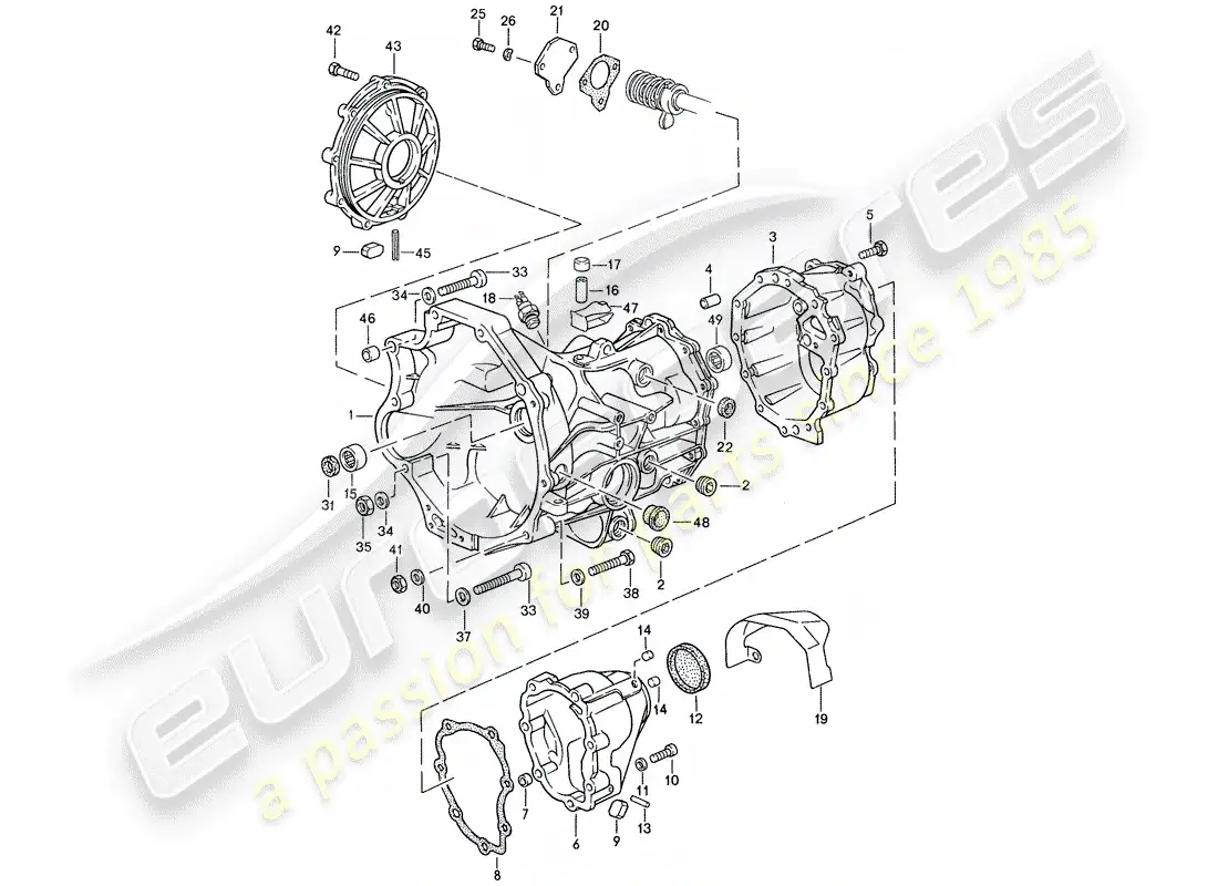 porsche 1990 (944) transmisión de repuesto - caja de transmisión - para - caja de cambios manual diagrama de piezas
