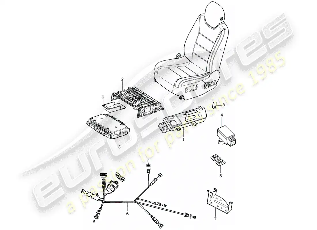 porsche 2005 (cayenne e1 9pa) switch diagrama de piezas