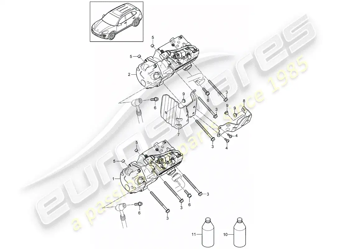 porsche 2011 (cayenne e2 92a) compresor diagrama de piezas