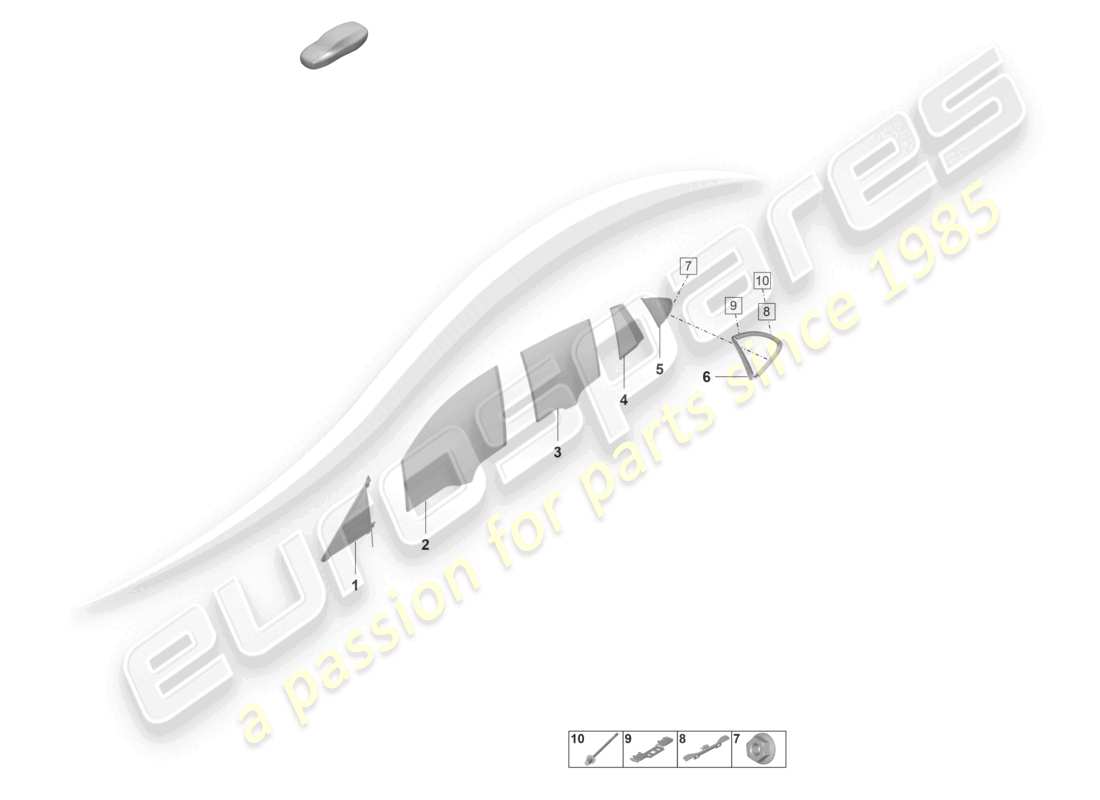 porsche 2022 (panamera 971-2) diagrama de piezas de la ventana de la puerta