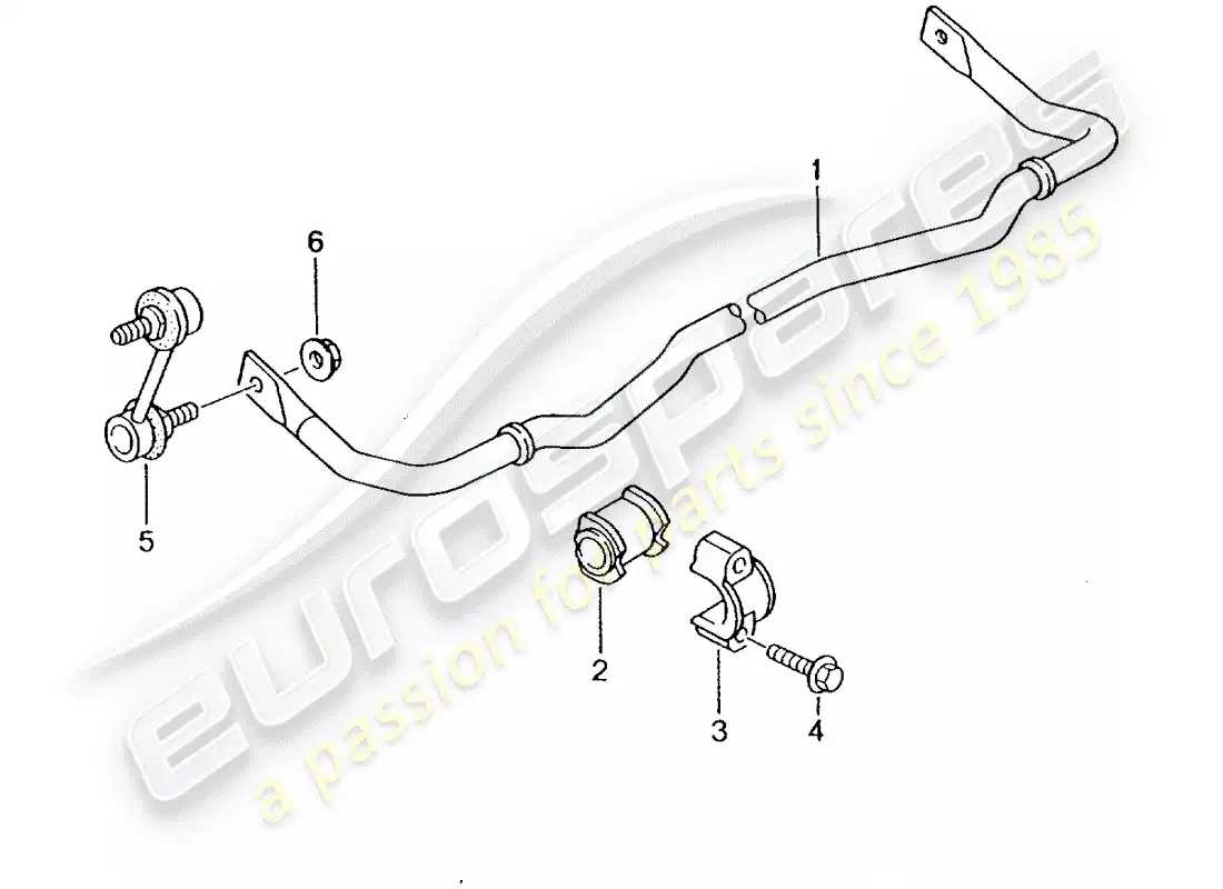 porsche 2005 (996 turbo / gt2) estabilizador diagrama de piezas