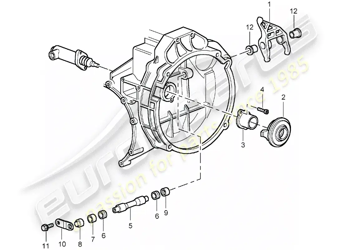 porsche 2005 (996 turbo / gt2) embrague liberación - embrague cilindro esclavo - ver principal y subgrupo: - 7/02/08 diagrama de piezas