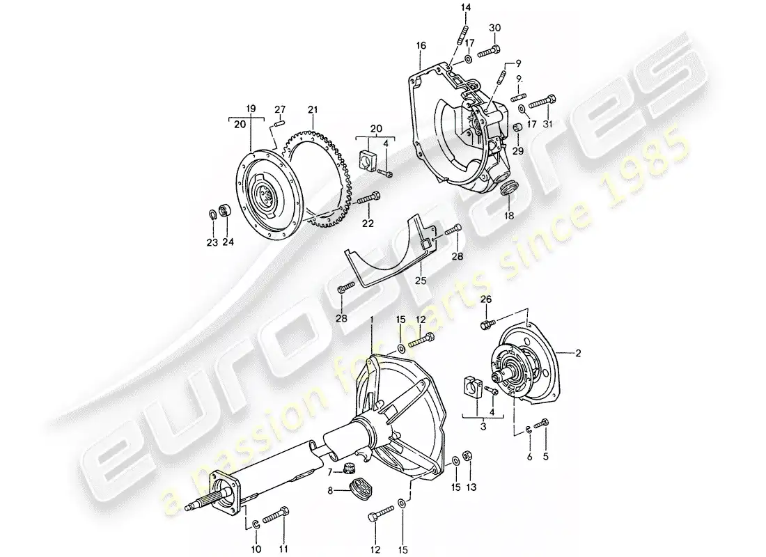 porsche 1994 (968) tiptronic - tubo central diagrama de piezas
