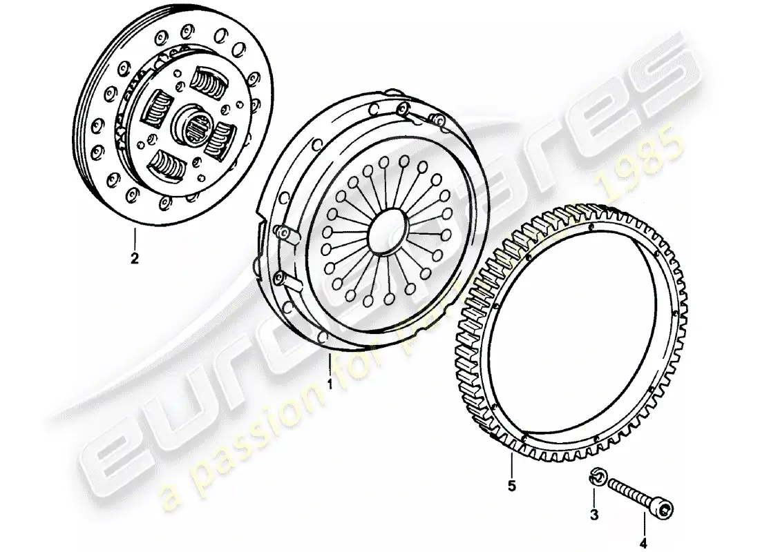 porsche 1978 (911) embrague diagrama de piezas