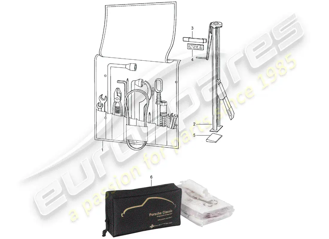 porsche 1981 (911) accesorios - herramienta - señales/avisos - accesorios adicionales en el - catálogo clásico - (modelo: cla) diagrama de piezas