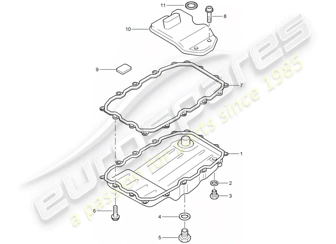 porsche 2007 (cayenne e1 9pa) tiptronic diagrama de piezas