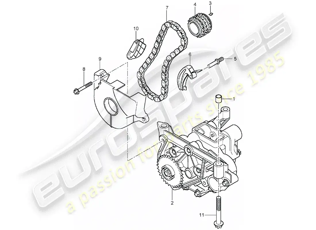 porsche 2004 (cayenne e1 9pa) bomba de aceite diagrama de piezas