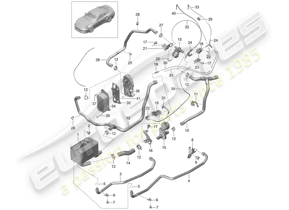 porsche 2014 (991-1 turbo) - pdk - diagrama de piezas