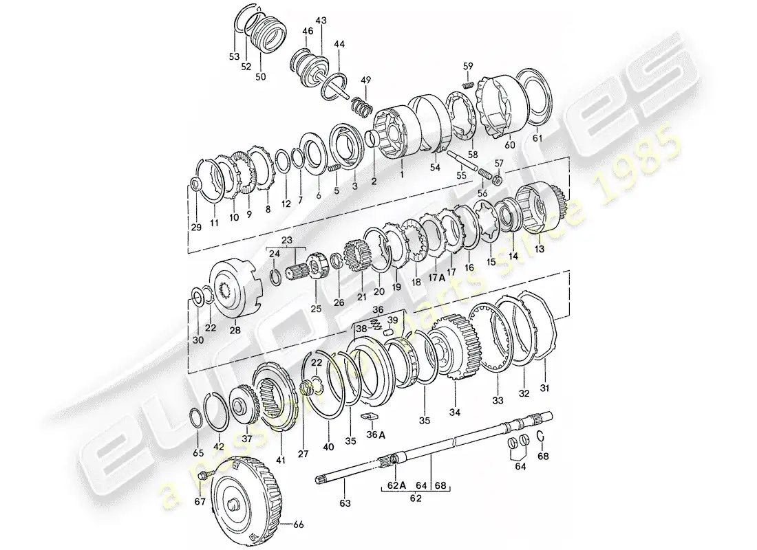 porsche 1990 (944) control de transmisión - para - transmisión automática - d >> - mj 1989 diagrama de piezas
