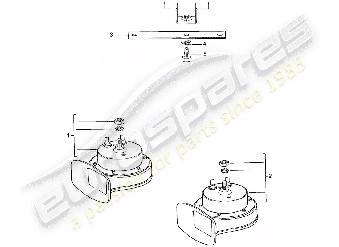 porsche 1984 (944) bocina diagrama de piezas