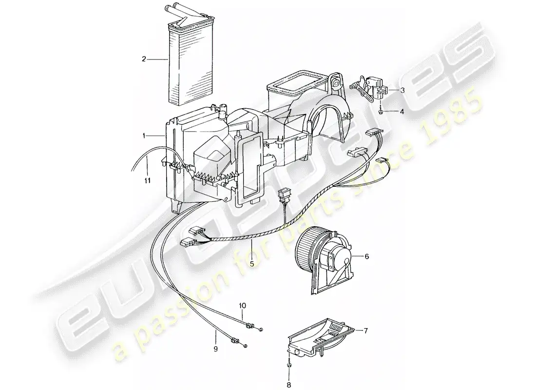 porsche 2004 (996 gt3) calentador - piezas individuales diagrama de piezas