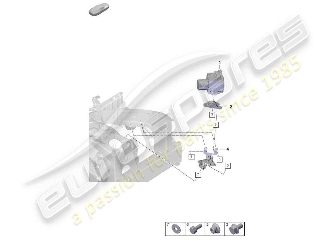 porsche 2025 (cayenne e3 pa) diagrama de piezas del sistema de frenos antibloqueo de la unidad hidráulica -abs-