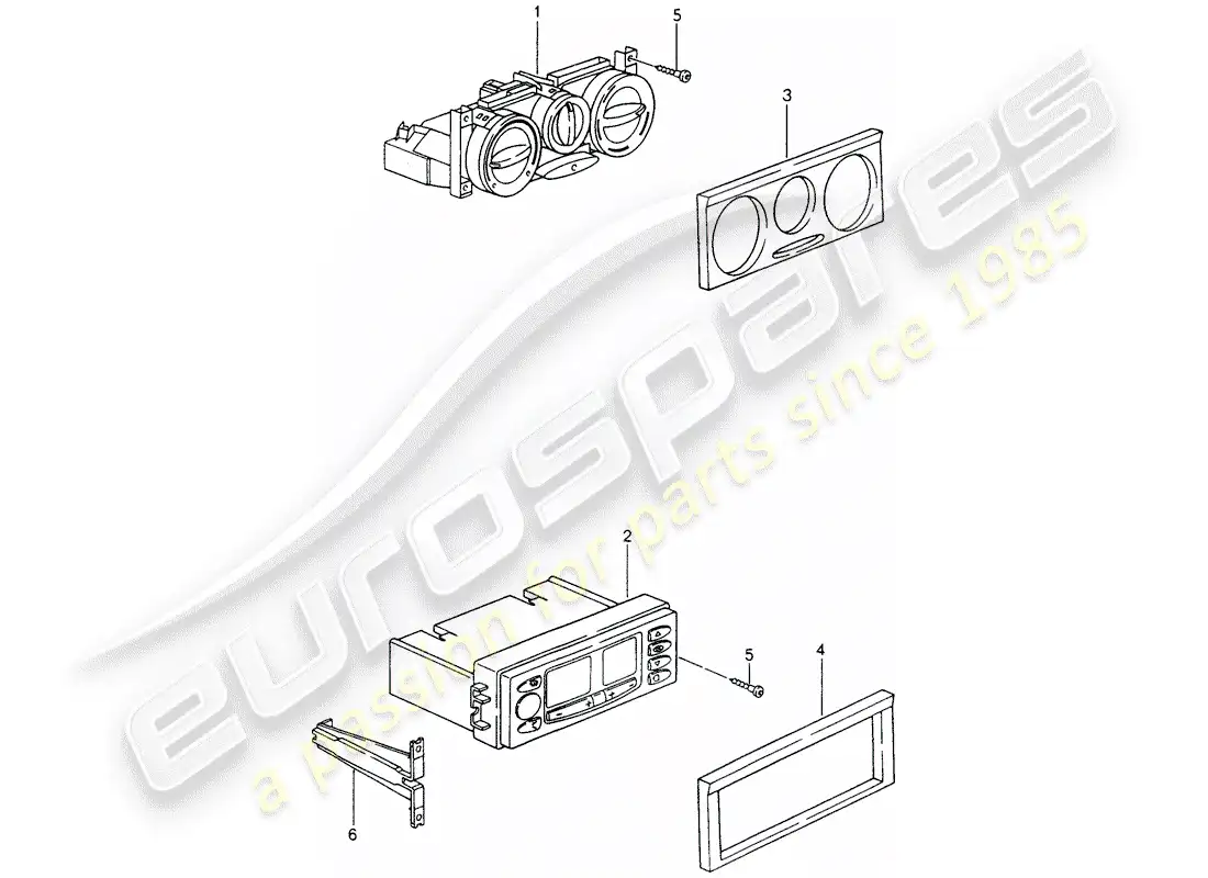 porsche 2001 (986 boxster) interruptor de control diagrama de piezas