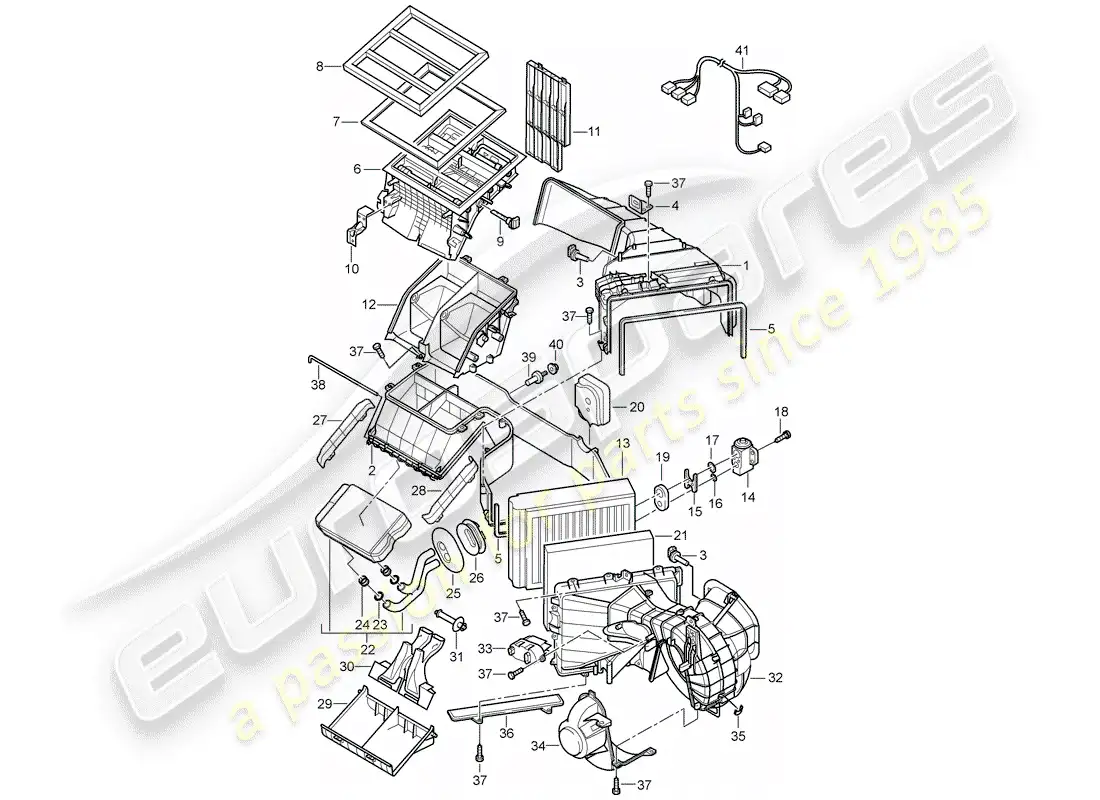 porsche 2010 (cayenne e1 9pa) aire acondicionado diagrama de piezas
