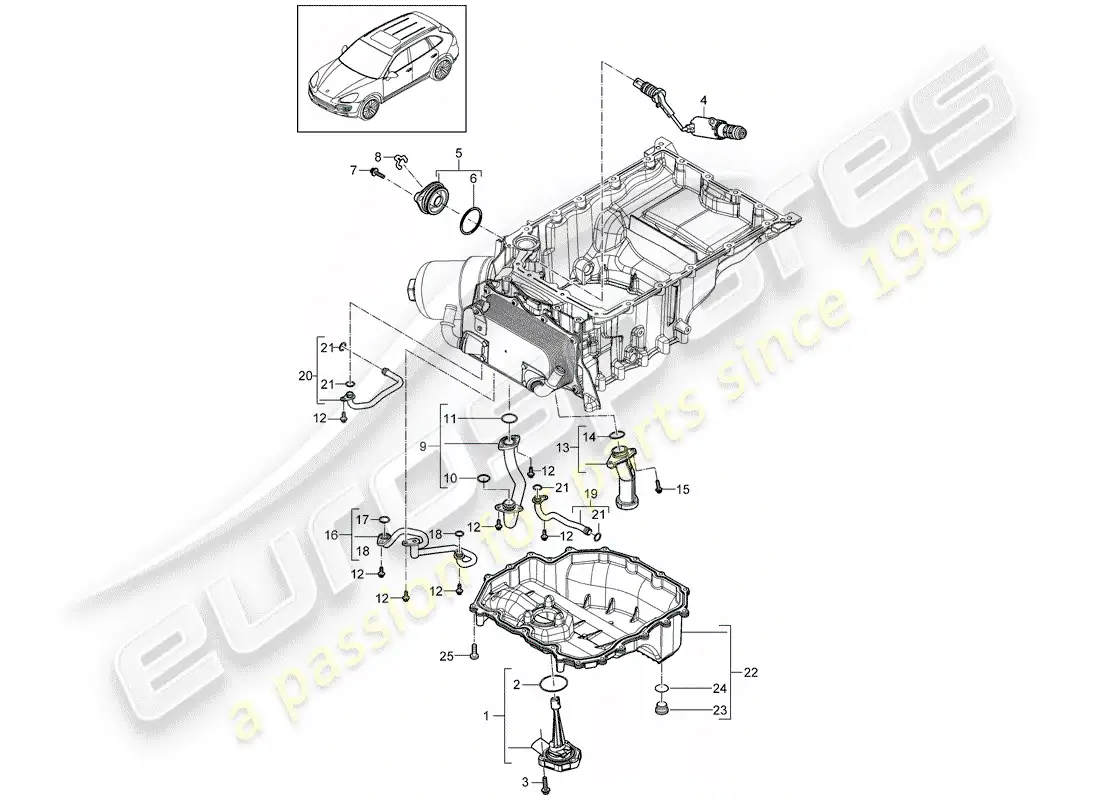 porsche 2013 (cayenne e2 92a) diagrama de piezas del tubo de succión