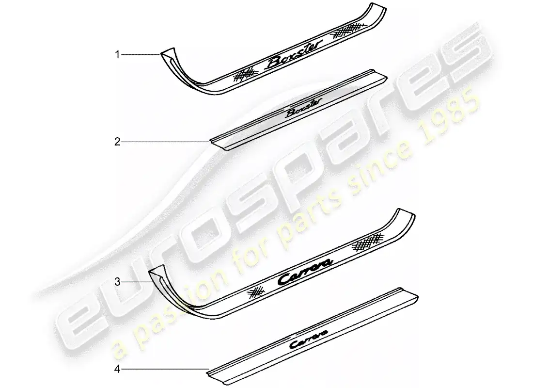 porsche 2010 (tequipment) placa de protección - panel de umbral diagrama de piezas