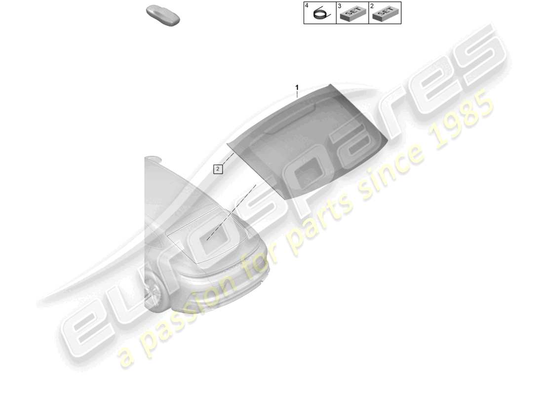 porsche 2025 (panamera 976) diagrama de piezas de la ventana trasera