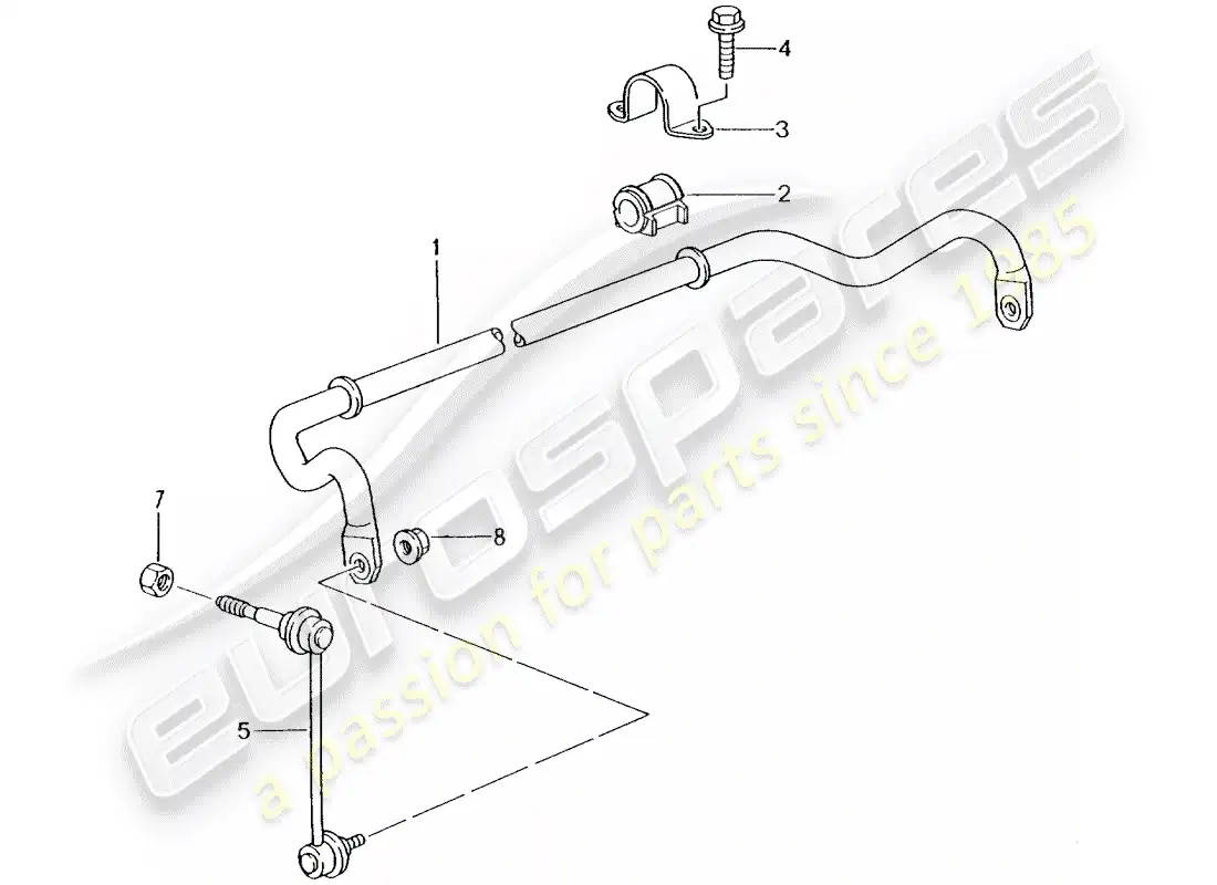 porsche 2002 (996 turbo / gt2) estabilizador diagrama de piezas