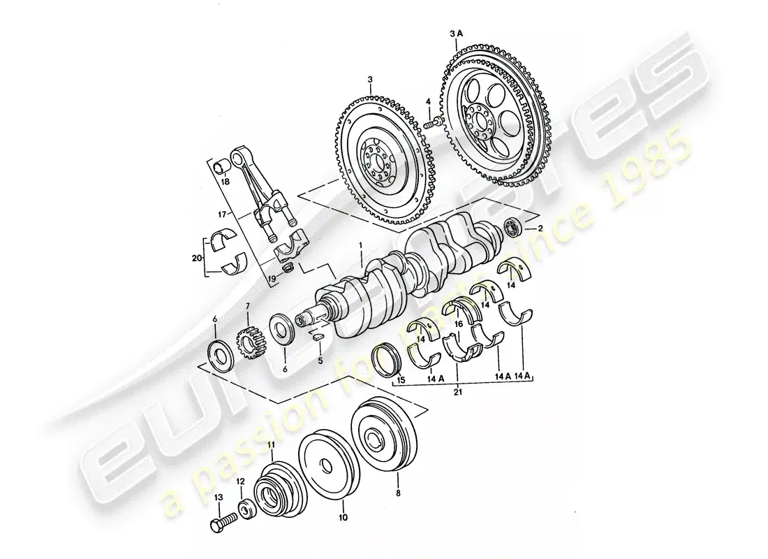 porsche 1993 (928) ciguenal - biela diagrama de piezas