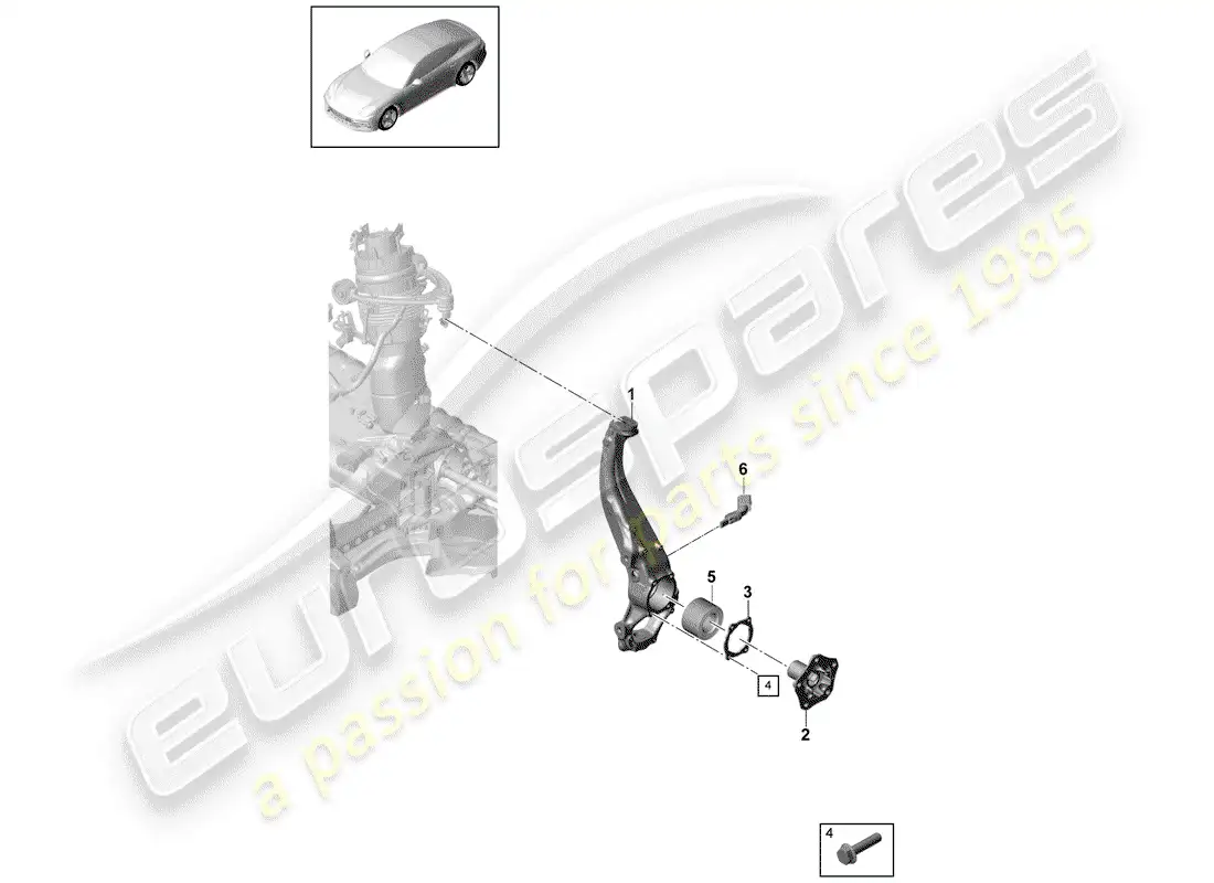 porsche 2017 (panamera 971-1) portador de ruedas diagrama de piezas