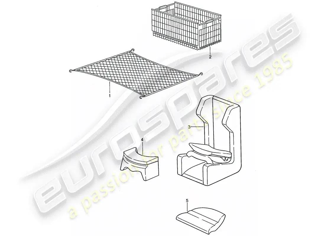 porsche 1991 (944) accesorios diagrama de piezas