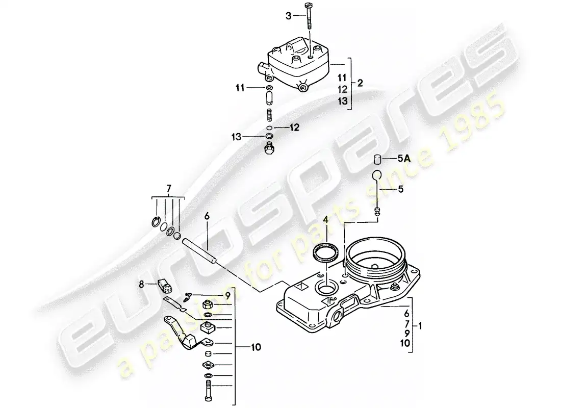 porsche 1977 (924) k-jetronic - unidad de control de mezcla diagrama de piezas