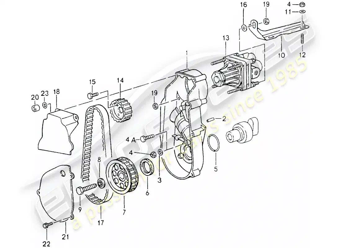 porsche 1991 (964) bomba de dirección asistida diagrama de piezas