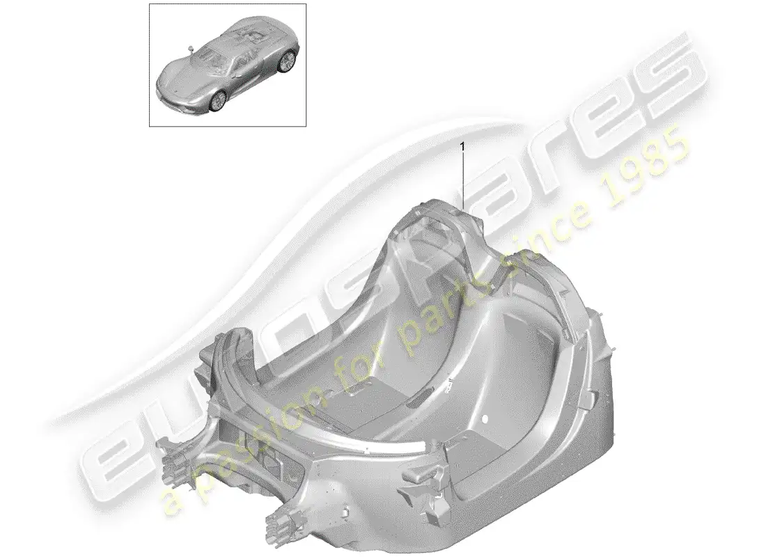 porsche 2015 (918 spyder) monocasco diagrama de piezas