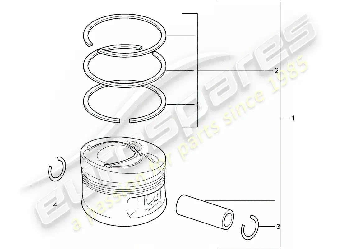 porsche 2007 (cayenne e1 9pa) pistón diagrama de piezas