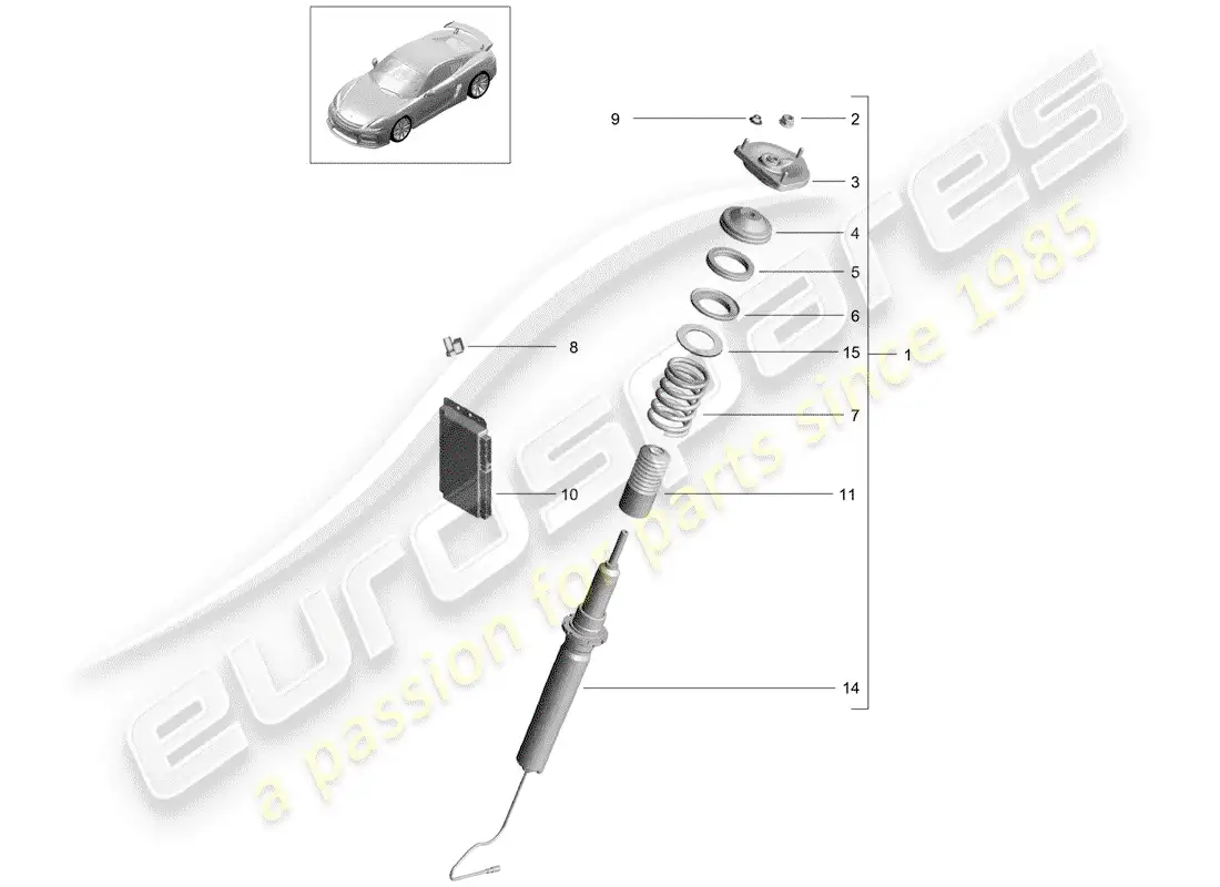 porsche 2016 (981 cayman gt4) diagrama de piezas del amortiguador de vibraciones