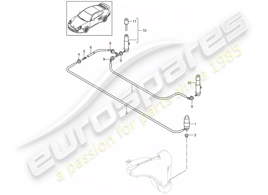 porsche 2011 (997-2 turbo / gt2 rs) diagrama de piezas del sistema arandela