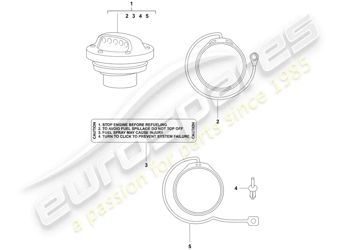 porsche 1990 (tequipment) tapón del depósito de combustible diagrama de piezas