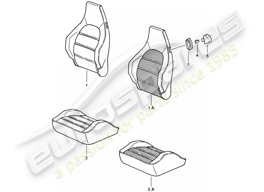 porsche 1983 (928) asiento deportivo - ajustable eléctricamente - cubierta - elemento calefactor - d - mj 1985>> diagrama de piezas