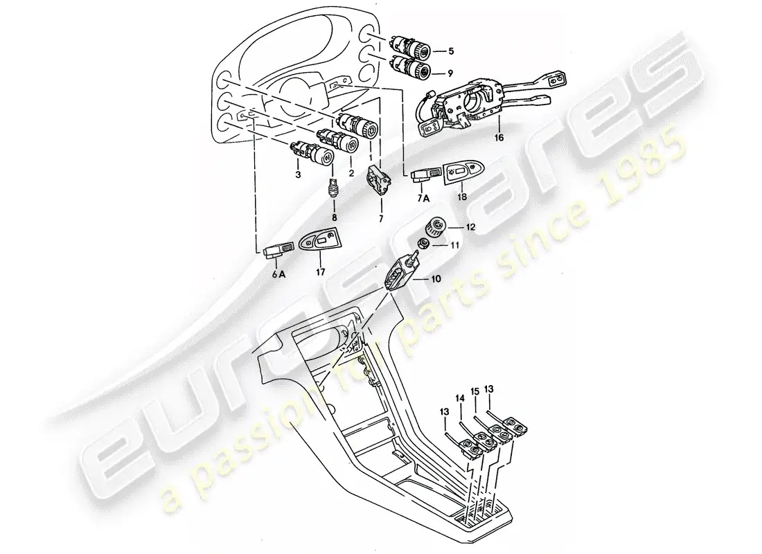 porsche 1992 (928) cambiar - manualmente diagrama de piezas