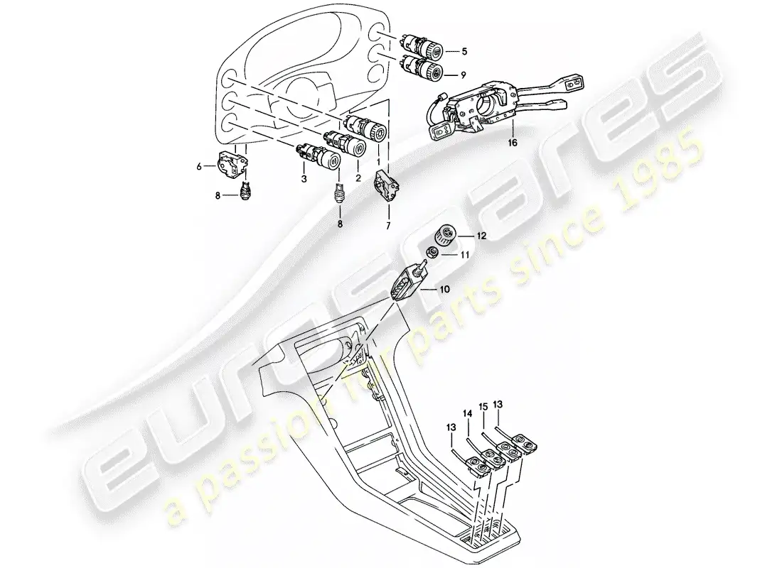 porsche 1983 (928) cambiar - manualmente diagrama de piezas