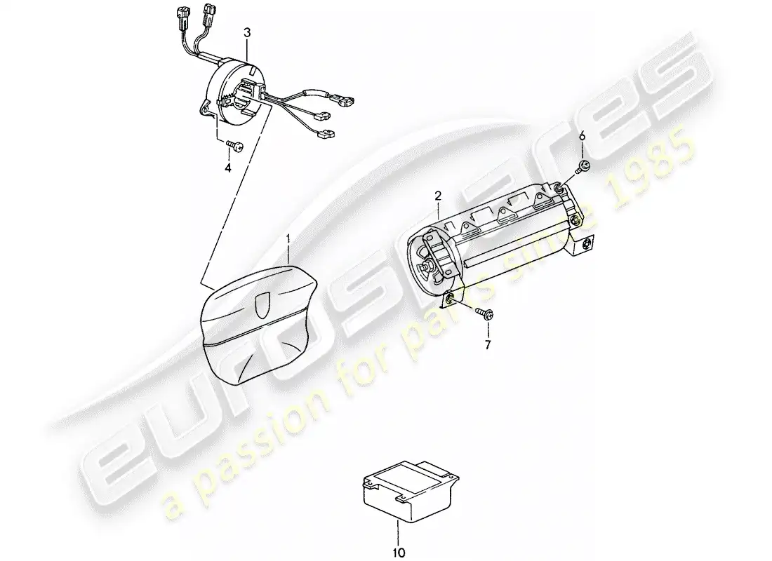 porsche 1998 (993) airbag - ver información técnica - gr.6 nr.5/96 diagrama de piezas