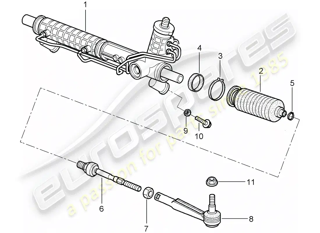 porsche 2006 (987 cayman) dirección asistida diagrama de piezas