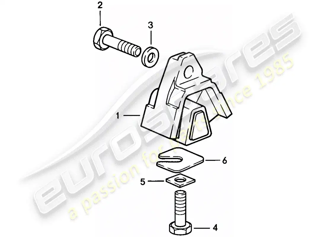 porsche 1986 (928) suspensión de la transmisión - caja de cambios manual diagrama de piezas