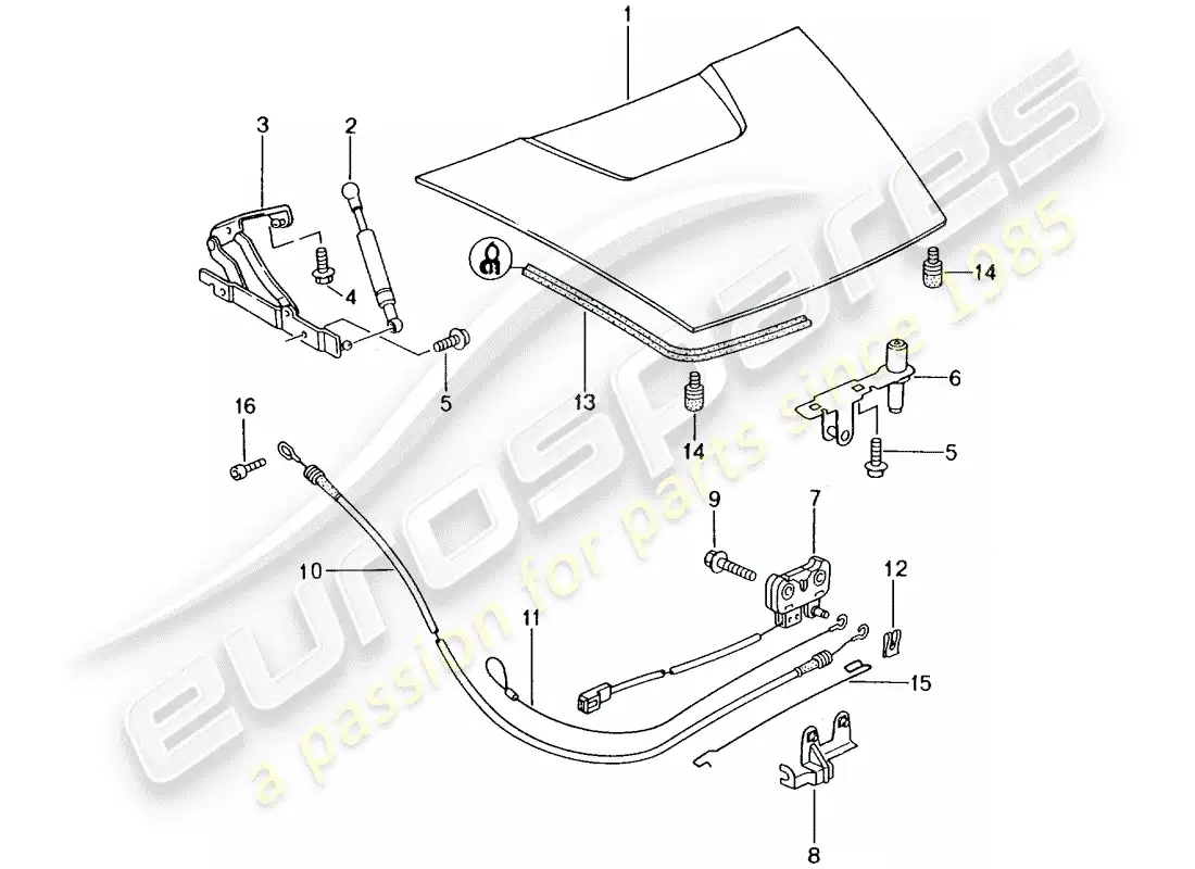 porsche 1998 (986 boxster) cubrir diagrama de piezas