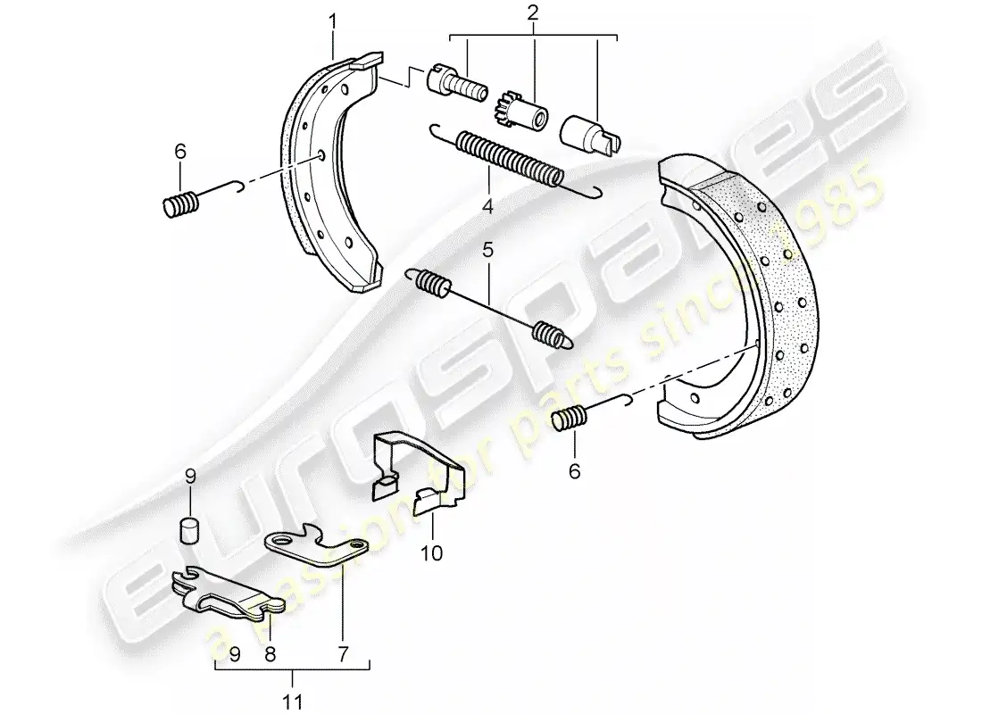 porsche 2008 (987 cayman) freno de mano diagrama de piezas