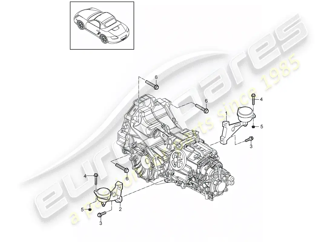 porsche 2012 (987 boxster) manual gearbox diagrama de piezas