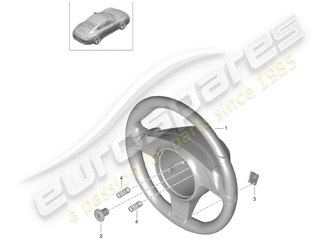 porsche 2014 (991-1) volantes diagrama de piezas