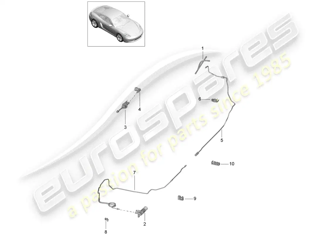 porsche 2019 (718 cayman) embrague hidráulico diagrama de piezas