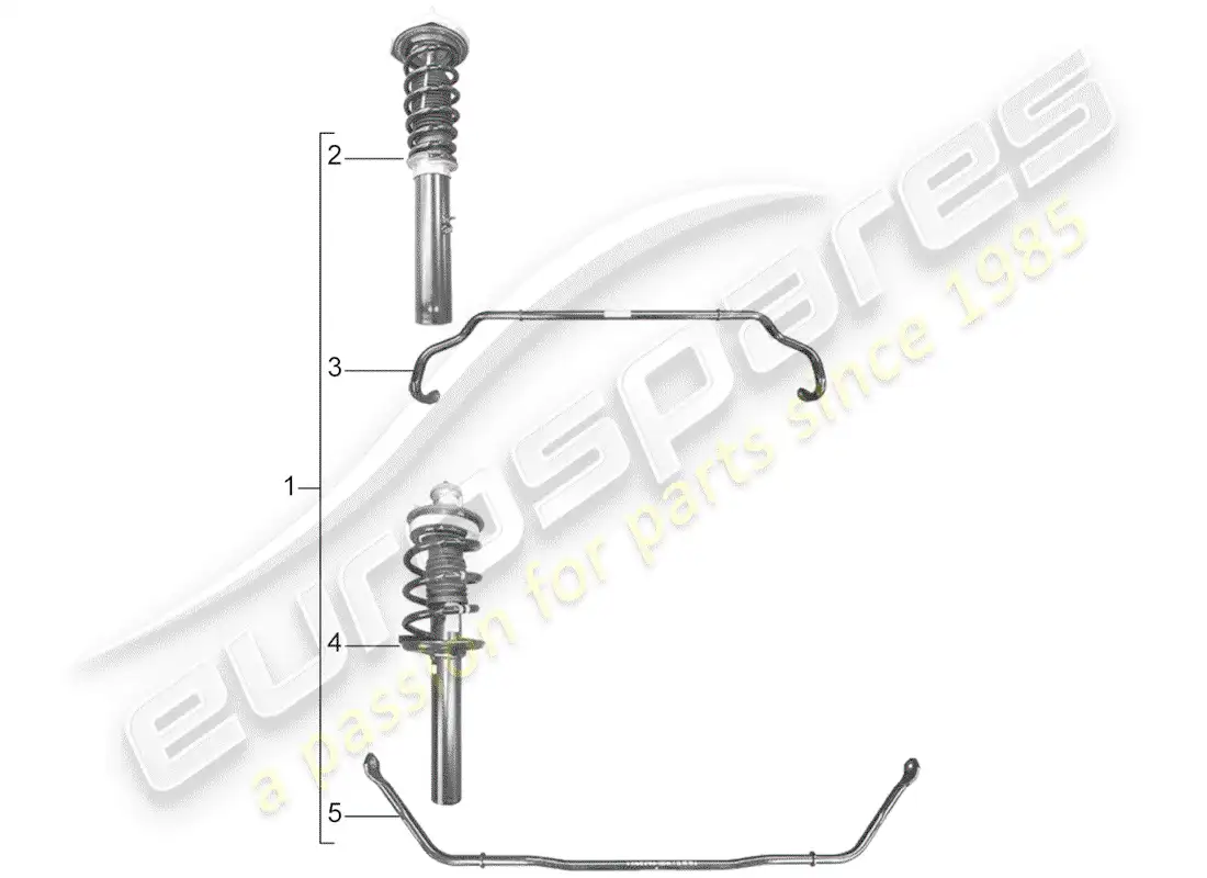 porsche 2015 (tequipment 98x/99x) kits de suspensión deportiva diagrama de piezas