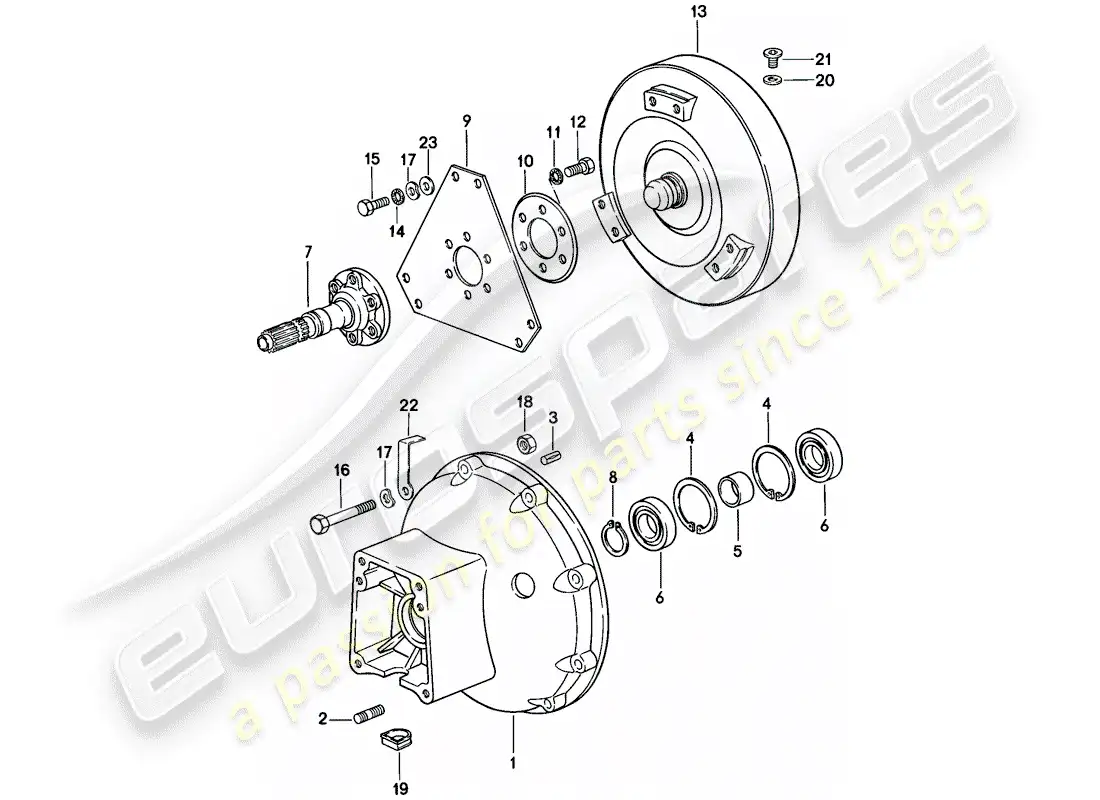 porsche 1982 (928) convertidor de par - caja del convertidor - transmisión automática diagrama de piezas